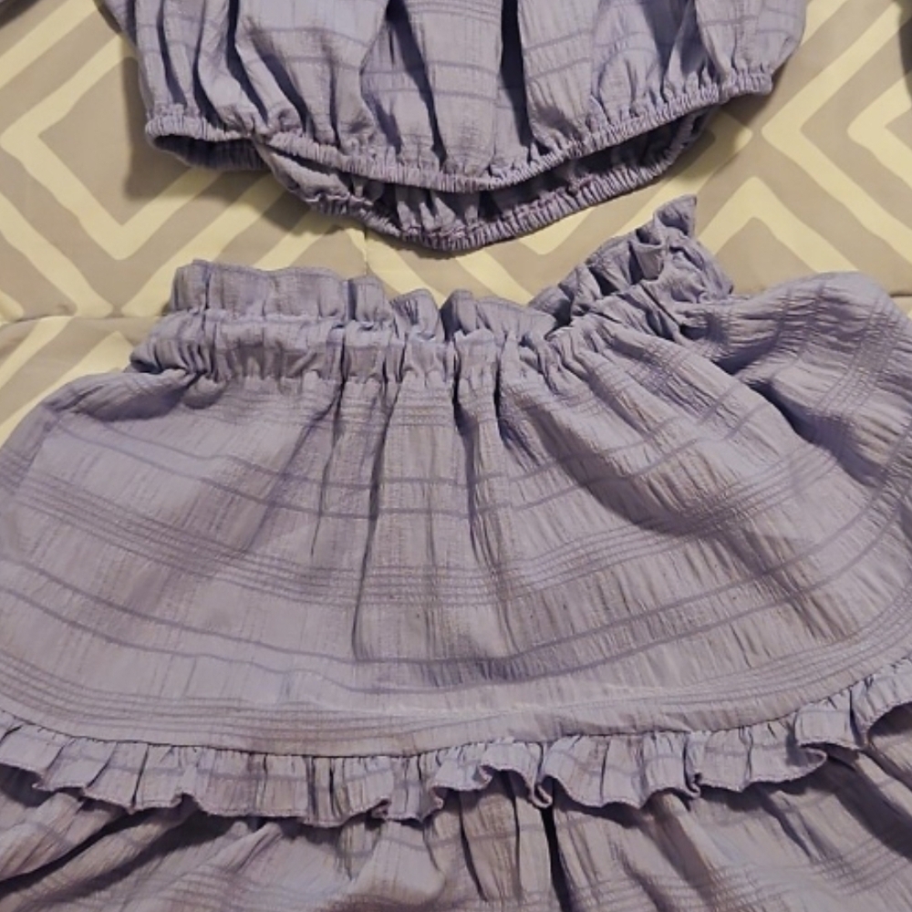 Lavender Off-Shoulder Ruffle Skirt Set - Picture 4 of 4